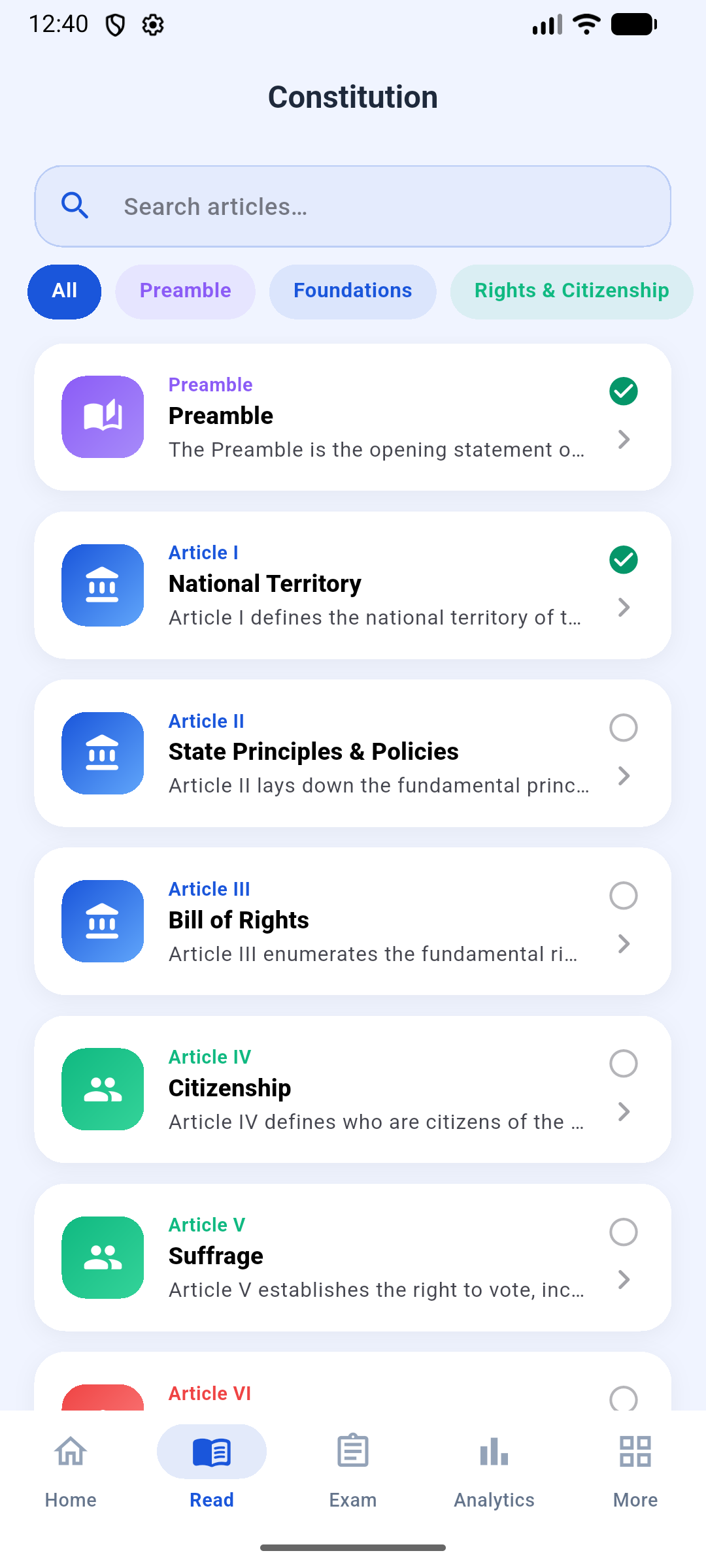 Philippine Constitution Articles