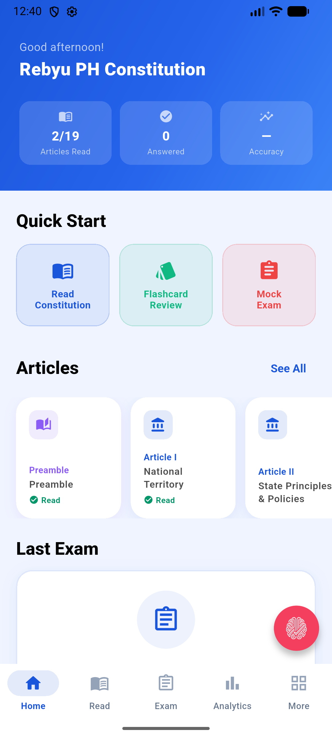 Philippine Constitution App Home